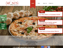 Tablet Screenshot of monispastapizza.com